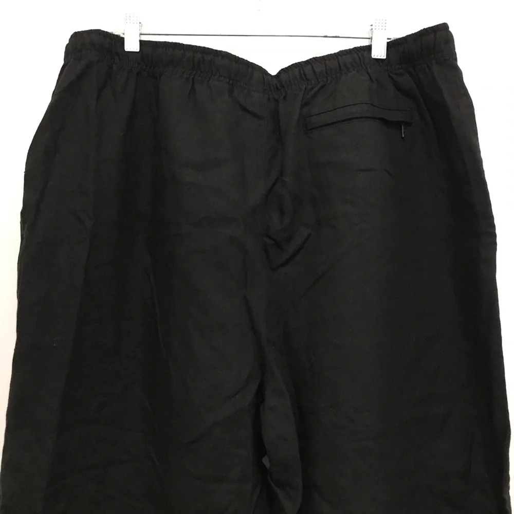Grant Thomas Pure Linen Men's Black Drawstring Pants Size XXL